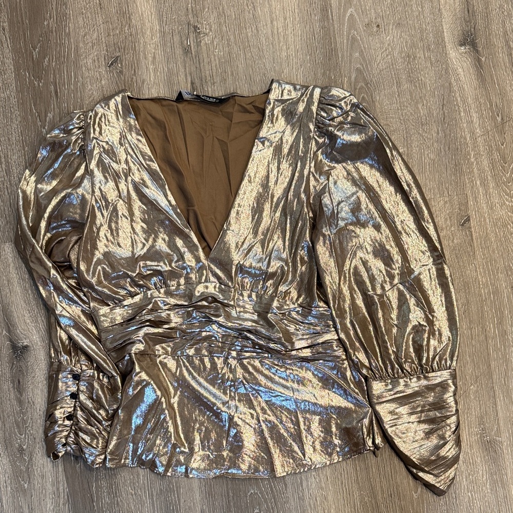 Zara Shimmering Bronze Blouse